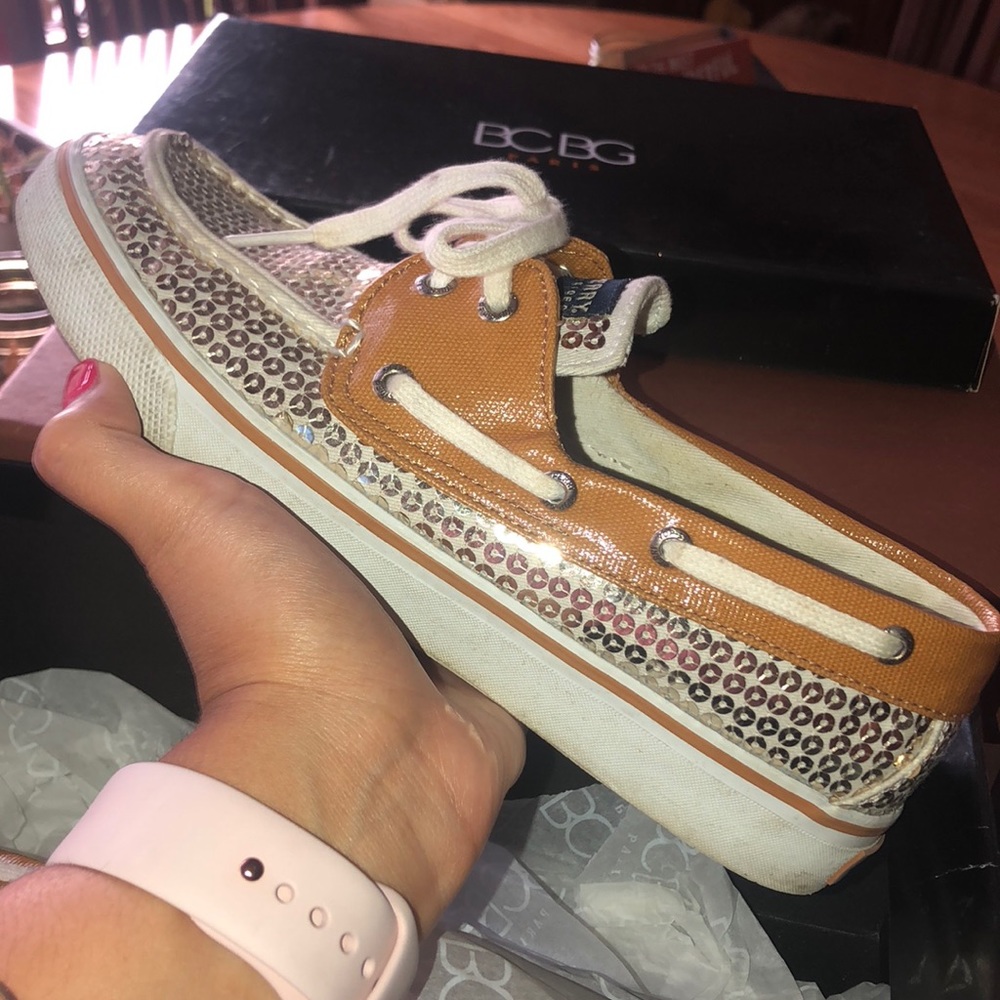 Sequin Sperry top-sider boat shoes